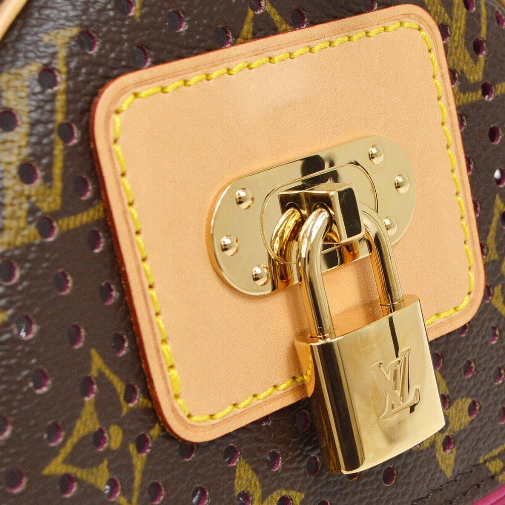 Auth LOUIS VUITTON SPEEDY 30 HAND BAG FUCHSIA MONOGRAM PERFO CANVAS - Picture 7 of 16